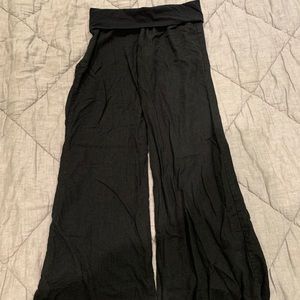 Old Navy Black Fold Over Line Pants Wide Leg